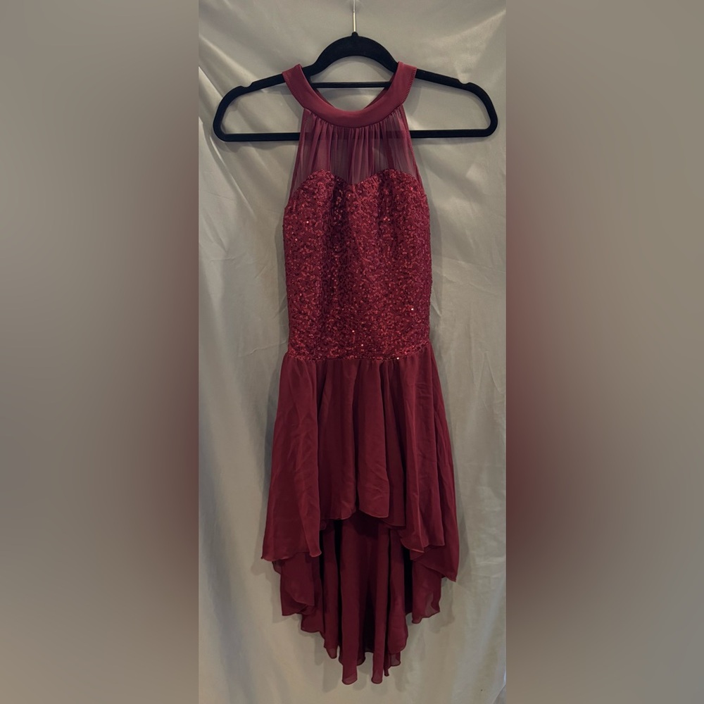 Burgundy Sequin Lyrical Costume Dress